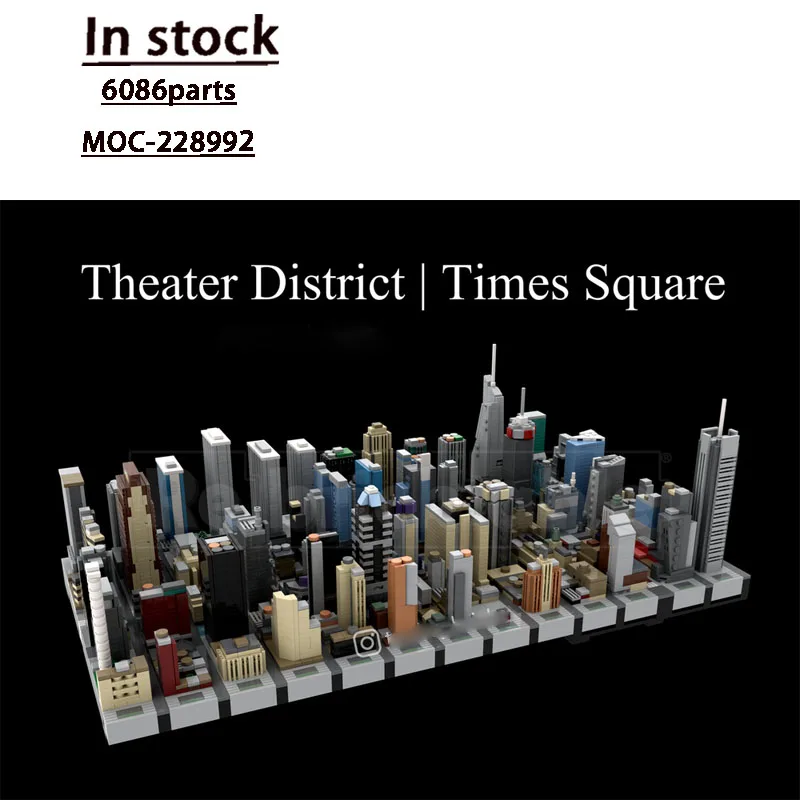 

MOC-228992 Театр Classic Times Square Building Brick Модель 6086 детали Креативные игрушки для мальчиков, детей, дня рождения и Рождества