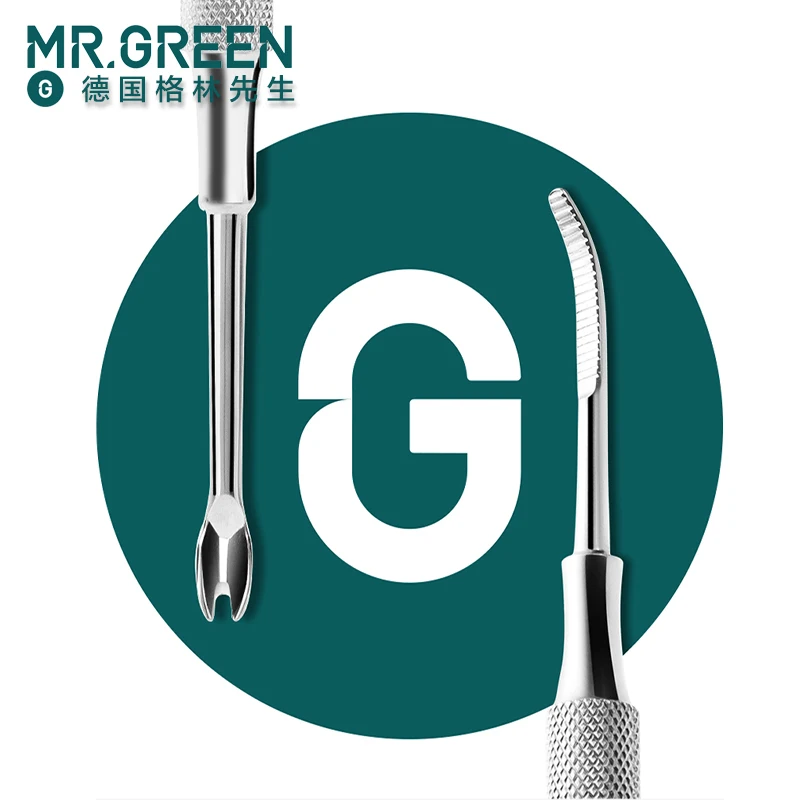 MR.GREEN Multi-Function Nail Care Tools Cuticle Pusher Nail Dirt Cleaner Double Headed Design Pry Up Nails Cuticle Trimmer