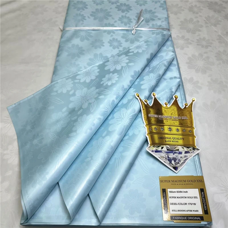 

5-метровая 100% хлопок, африканское жаккардовое платье для бассейна, ткань для бассейна Riche Brode для мужчин или женщин, материал одежды, свадебная вечеринка 4L6041
