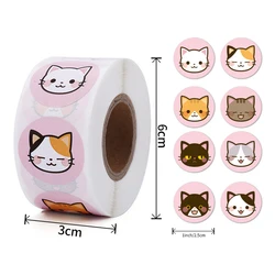 Autocollants de récompense de chat charmant pour l'école, autocollants d'irritation, décoration de chambre, autocollant d'encouragement pour étudiant et enseignant, 1 po, 50-500 pièces