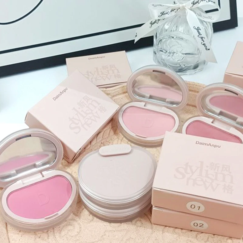 Poudre de fard à joues, haute brillance, lustre naturel, poudre de crème, peut façonner le visage, fait un look délicat et mignon, style coréen, etc.