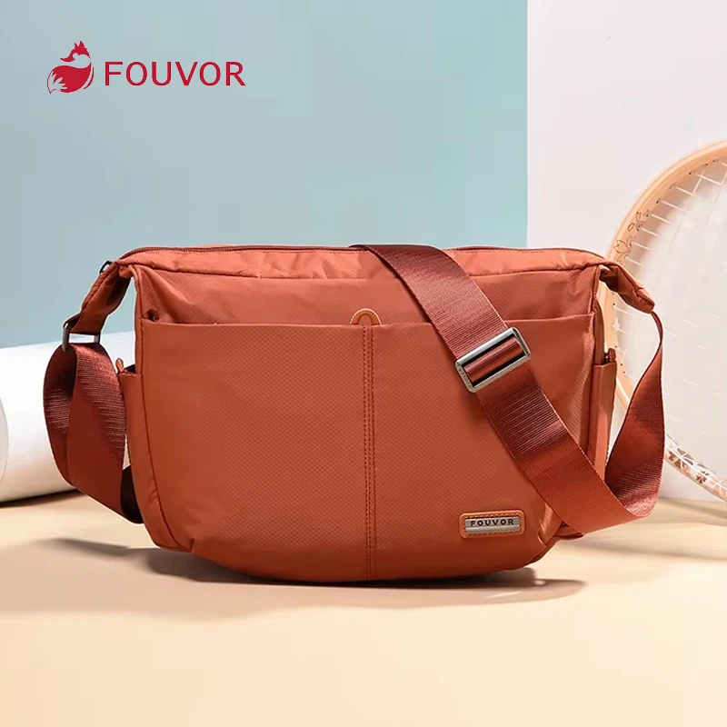 Fouvor Women's Shoulder Bag Multiple Pockets Oxford Cloth Waterproof Crossbody Bag Fashion Sports Canvas Bags 2961-03 2961-05