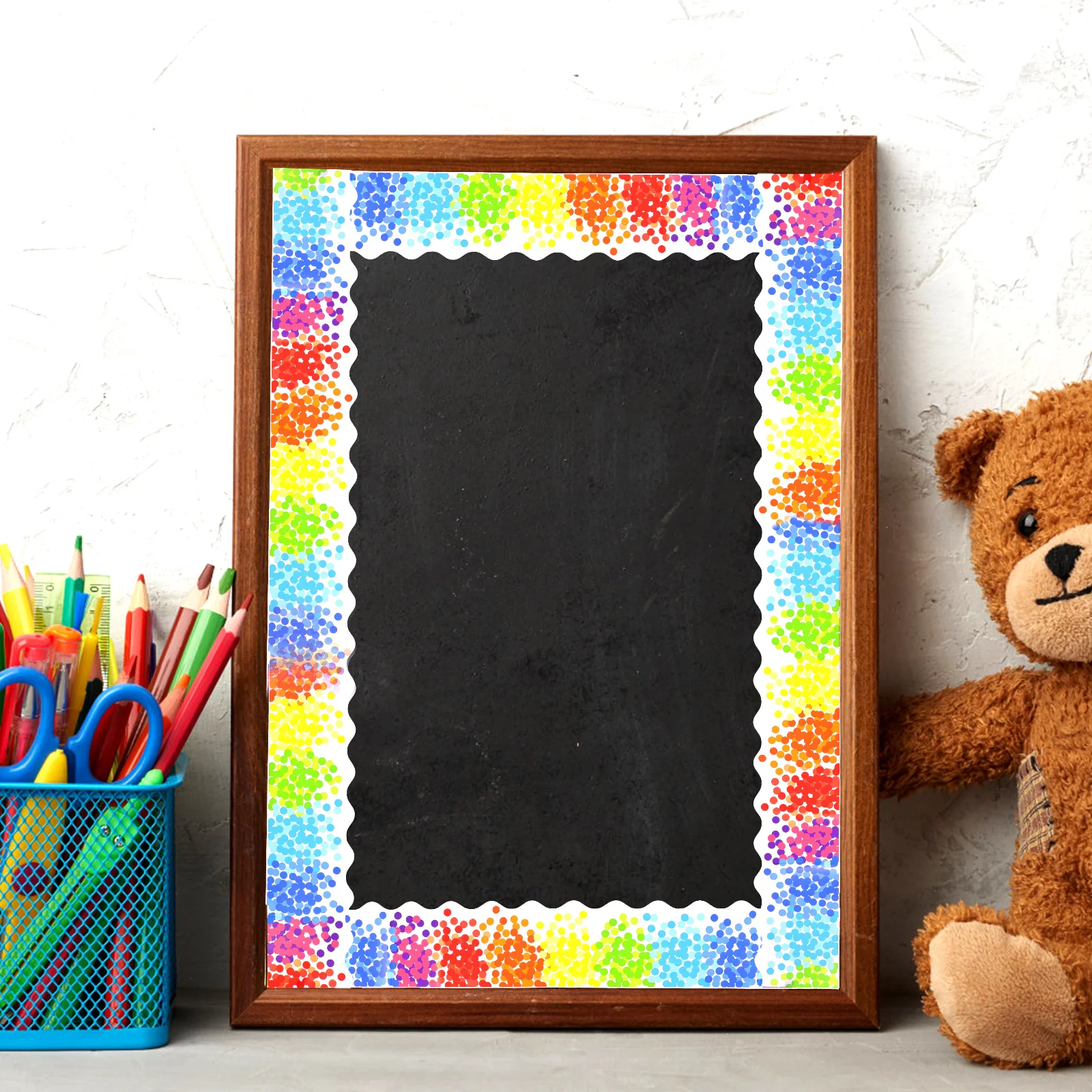 

1 Roll Bulletin Board Border Sticker Decorative Classroom Border Trim Lovely Adhesive Removable Bulletin Board Decor