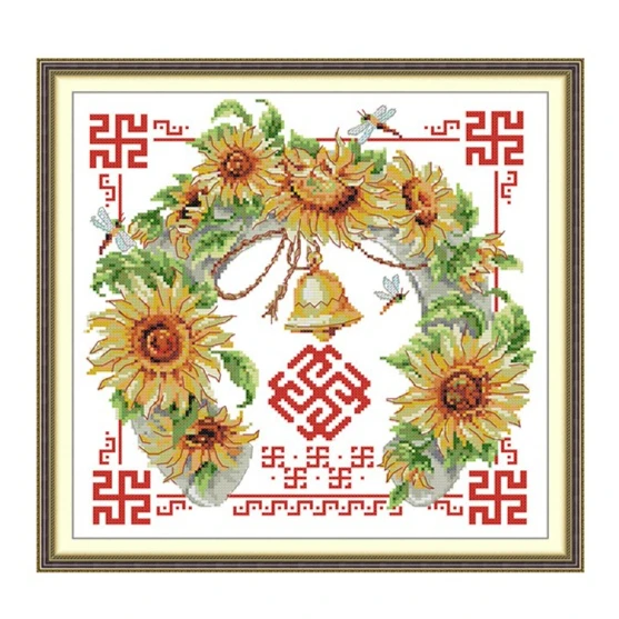 

Soulgift Cross Stitch Kit,Stamped Aida Fabric With DMC Threads,Embroidery Kit -Double Happiness Series-Harmony And Understanding
