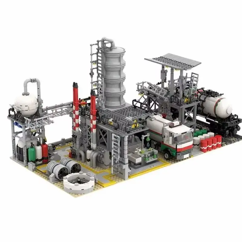 

Chemical Plant Model Moc Building Blocks Diy Assemble Bricks Train Architecture Creative Educational Collect Toys Gifts 2224PCS