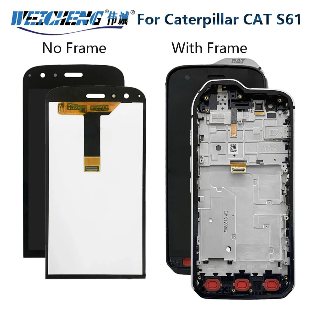 

For Caterpillar CAT S61 LCD Display+Touch Screen Digitizer Assembly Touch Panel With Frame Replacement Parts+Tools