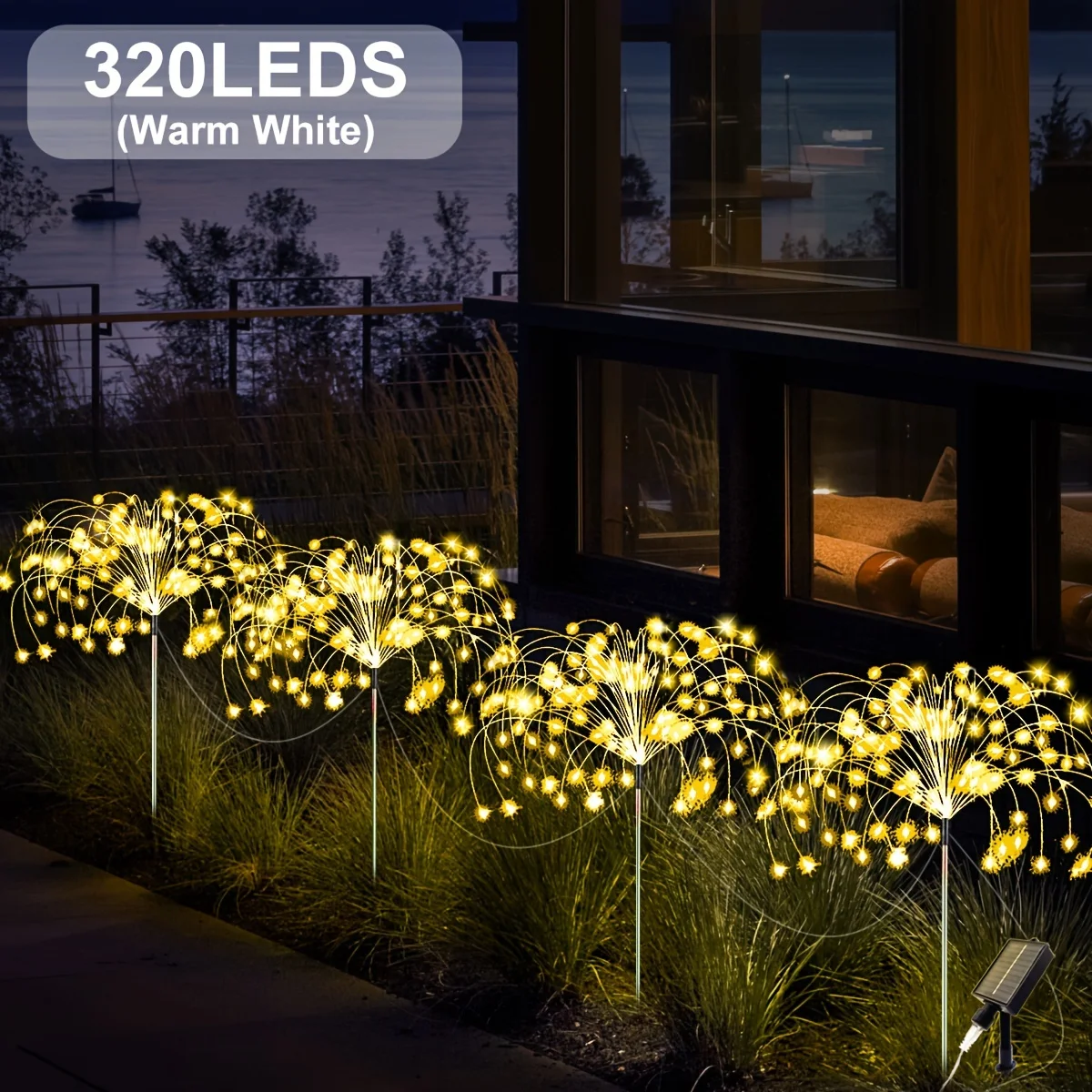 

4pcs 320/240LEDS Solar LED Firefly Lamp 8 Modes Outdoor Solar Garden Waterproof Fairy Light for Yard Balcony Pathway Christmas