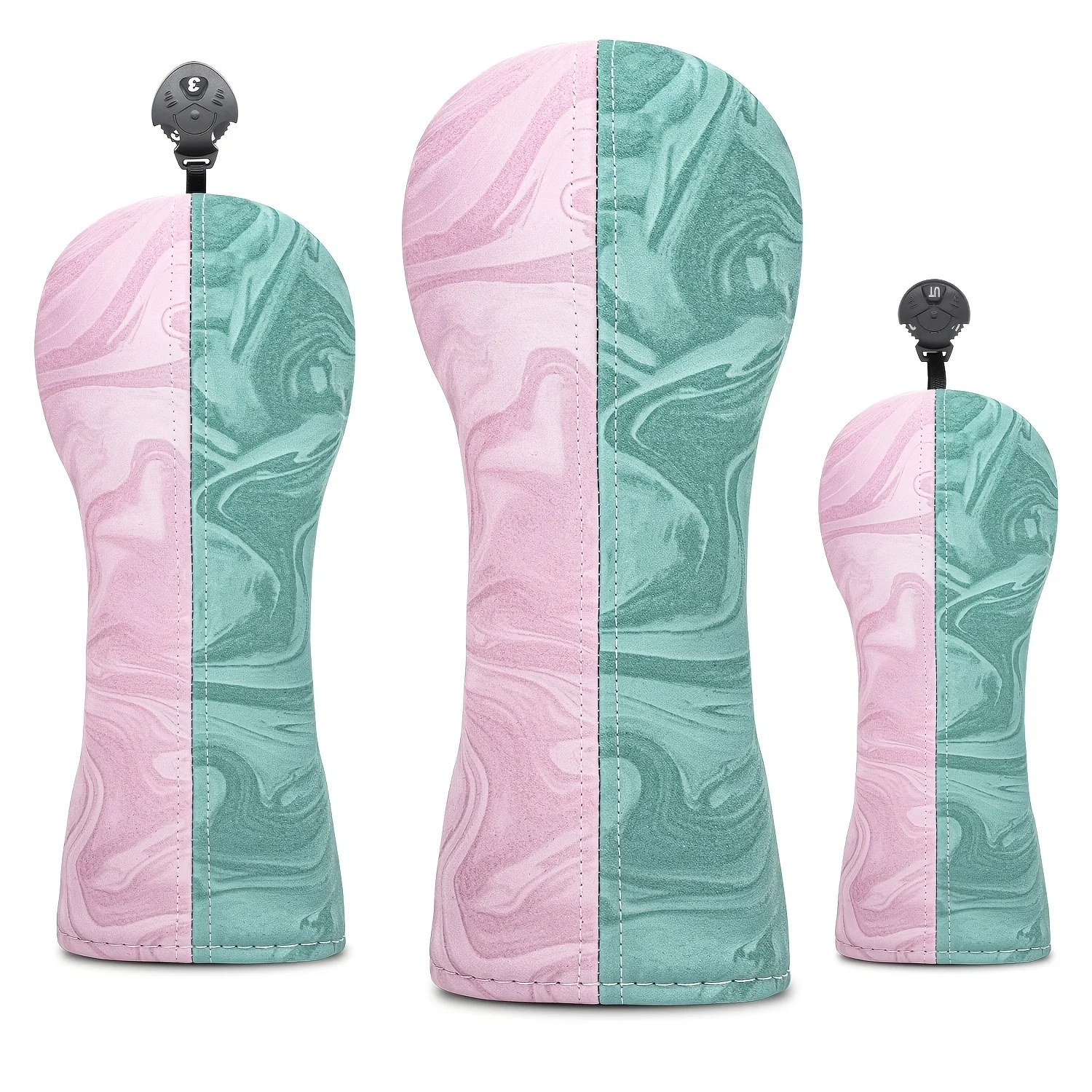 1pc/3pcs Golf Head Covers Compatible for Driver, Fairway Wood & Hybrid - Two-Tone Splicing Design with / PU Protective Caps