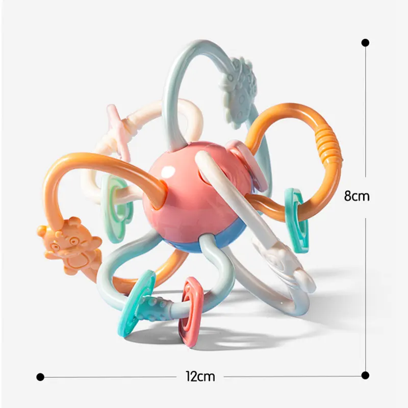 Juguetes sensoriales de silicona suave para bebés mordedor masticable para recién nacidos de 0 a 6 meses juegos de desarrollo