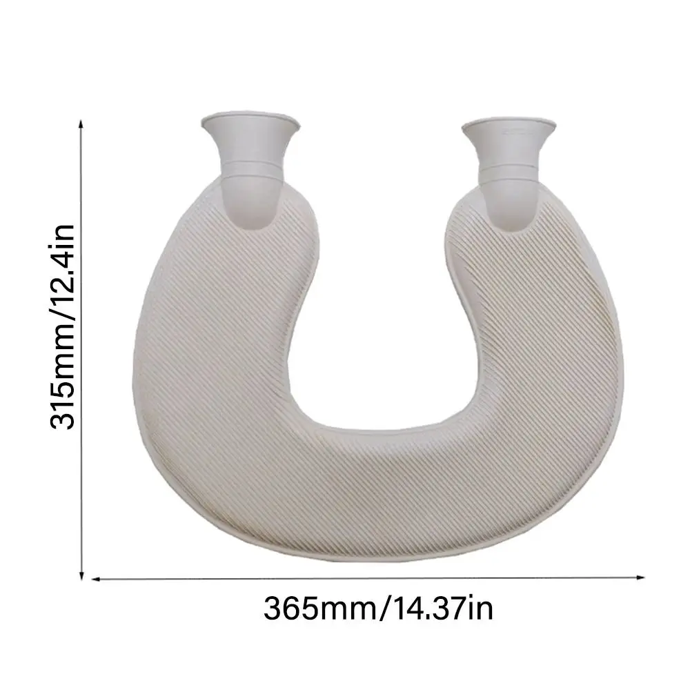 1L Thick Hot Water Bag With Cloth Cover U Shaped Winter Hand Warm Hot Water Bottle Warm Soothing Aching Neck Shoulder Warmer