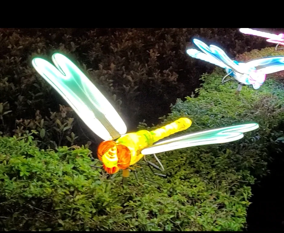 Manufacturer Wholesale Dynamic Light Emitting Diode Glowing Dragonfly Landscape Model