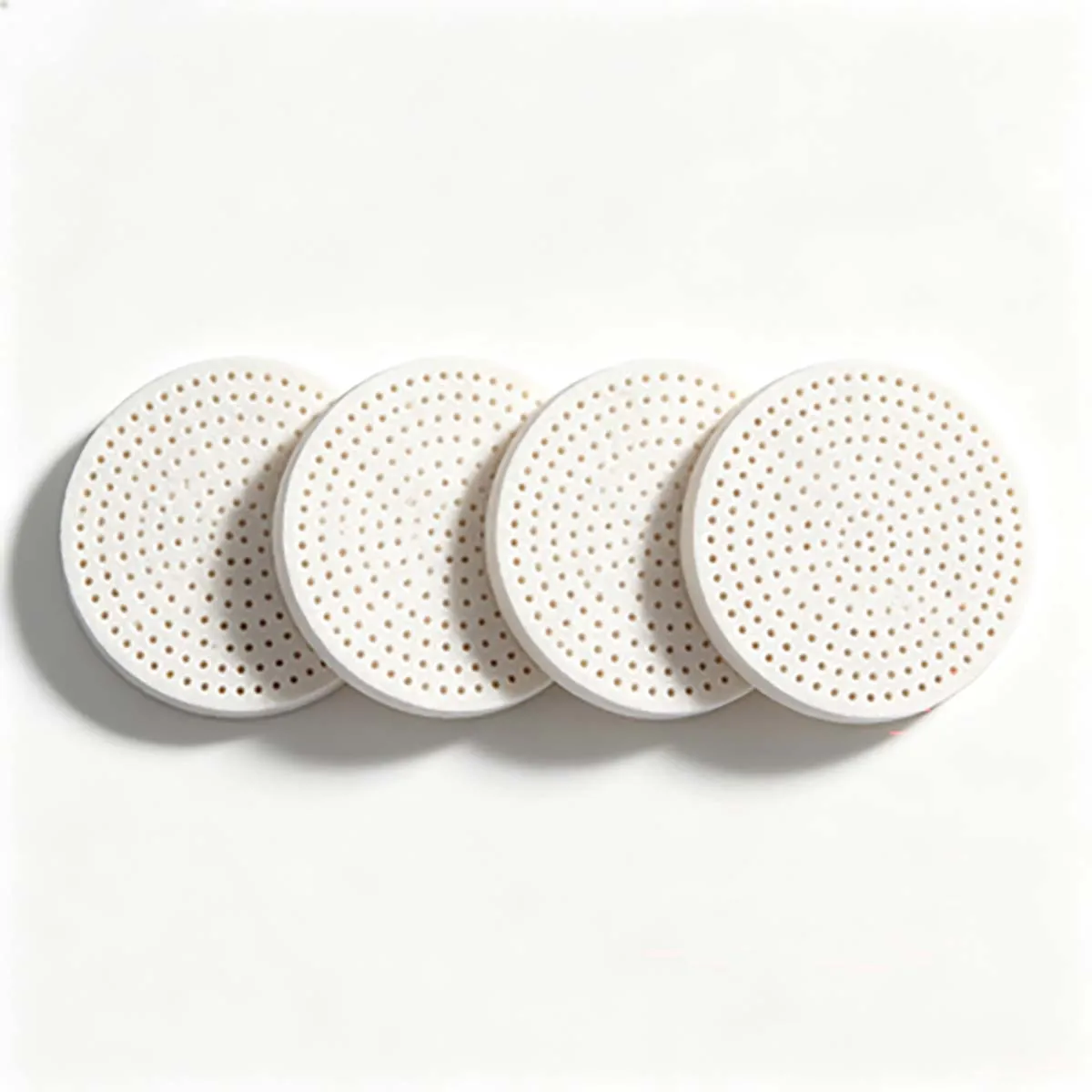 Porous Alumina Ceramic Round Heat Sink Disc, Φ28.5×0.6mm Perforated Ceramic Wafer, Custom Size Available