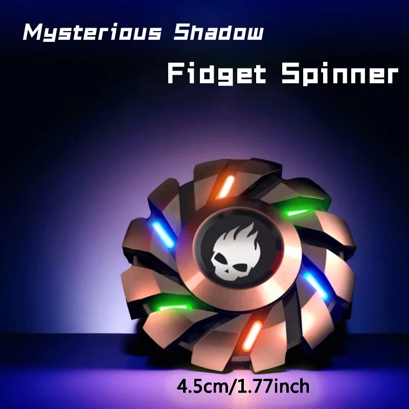 Edc Fidget Toy Lichtgevende volledig metalen Fidget Spinner - Mini Smart Gyro Set voor stressverlichting en focus - Cadeau voor volwassenen en kinderen