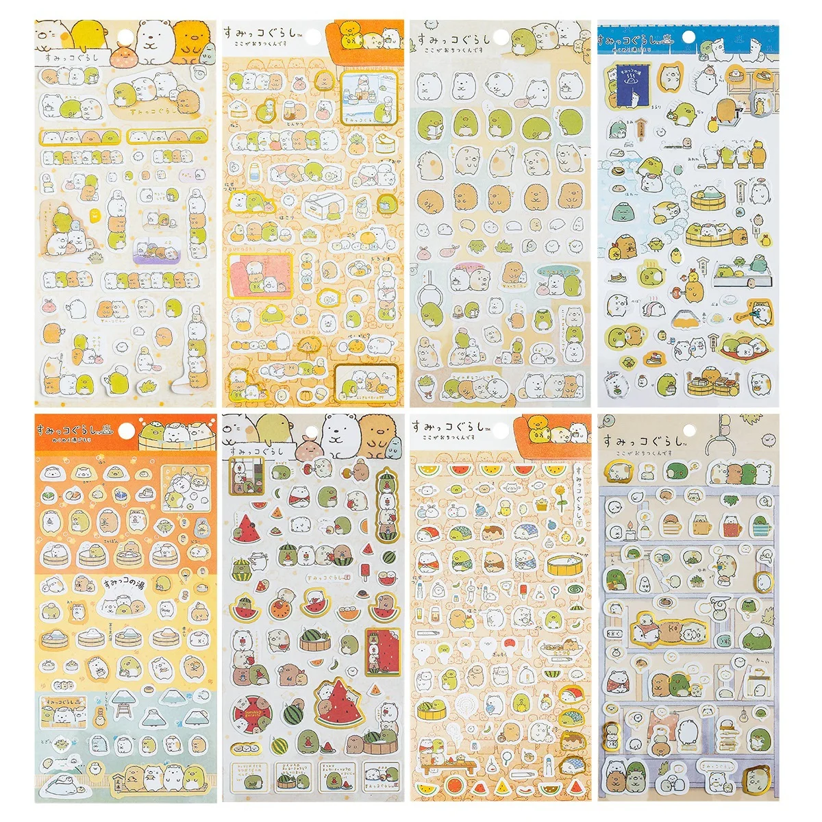 1/2/4Pcs Sumikko Gurashi Gold Foil Decals Korean Japanese Stationery Stickers Watermelon Animal DIY Journal Decor Gift