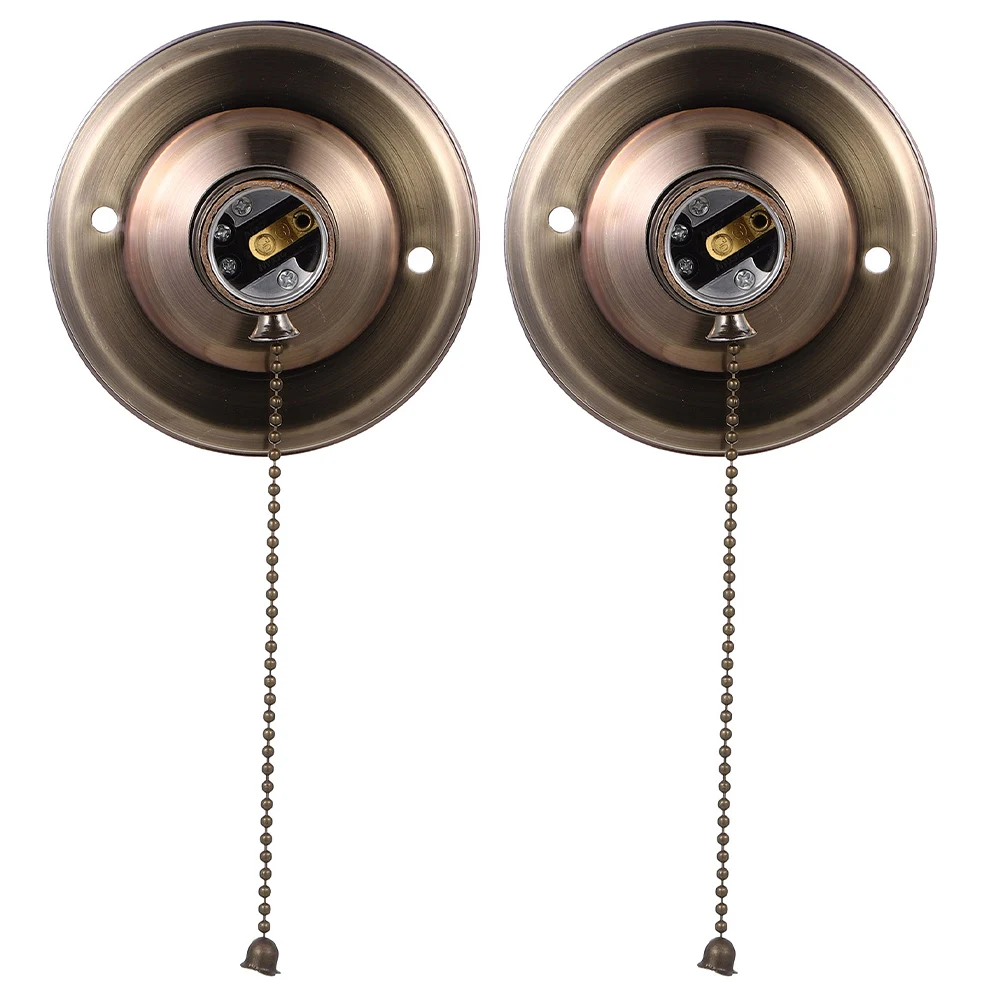 

2pcs E27 Retro Knob Socket Vintage Lamp Holder Pendant Light Bulb Socket Wall Ceiling Parts Accessories DIY Durability