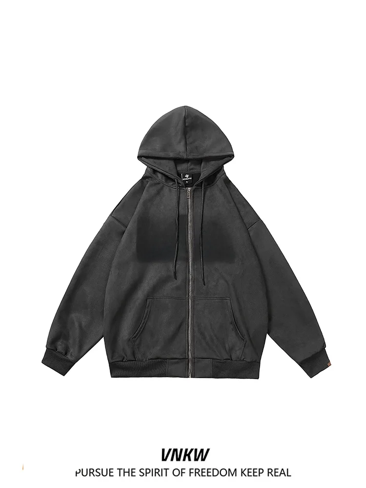 

Толстовка с капюшоном в стиле ретро, американская толстовка с капюшоном, свободный крой, открытый кардиган, верхняя одежда, повседневная одежда, длинная застежка-молния