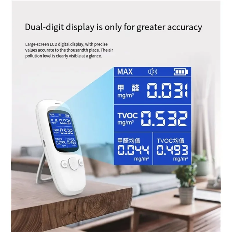 【Limited-Stock!】Household Formaldehyde Detector Decoration New Occupancy Gas Testing TVOC Indoor Harmful Odor Detection