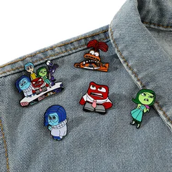 Broche esmaltado de Disney para mujer y niña, alfiler para mochila, accesorios de joyería, regalos, 5 piezas, Inside Out 2