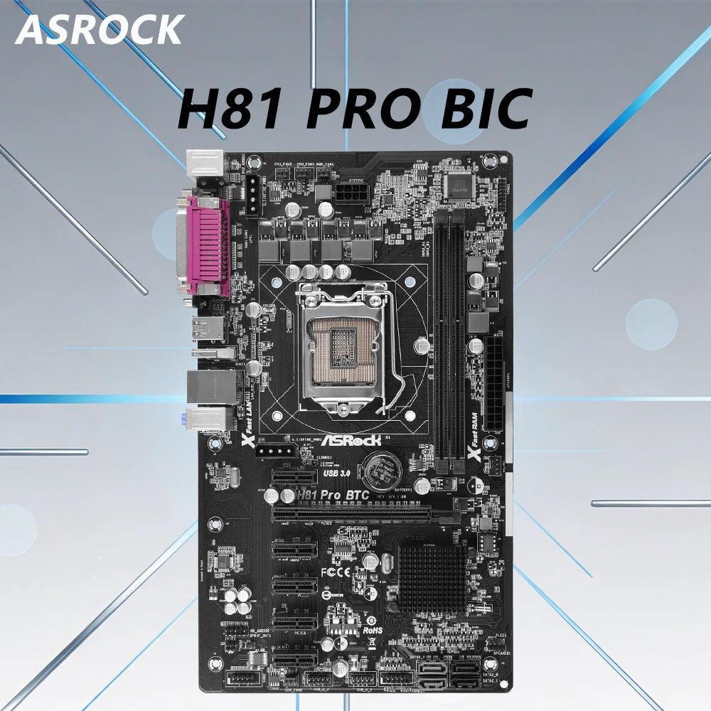 ASRock H81 Pro BTC Motherboard DDR3 16GB Intel H81 LGA 1150 Support i5-4590 i5-4570 i3-4130 i7-4790 CPU SATA3 ATX Desktop PC