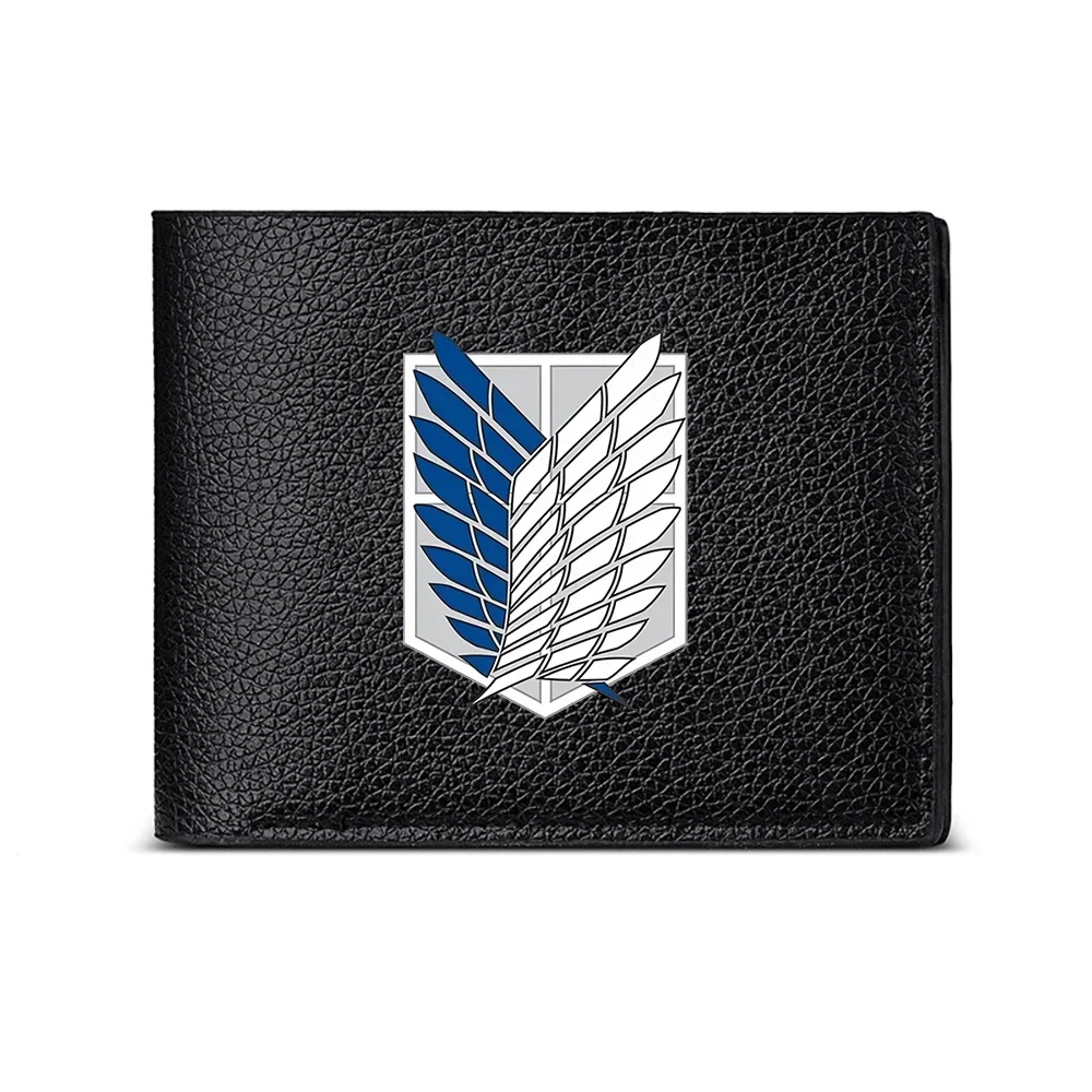Survey Corps Emblem Wallet For Men Casual Business Fashion Design With Winged Shield Pattern Stylish And Modern Look