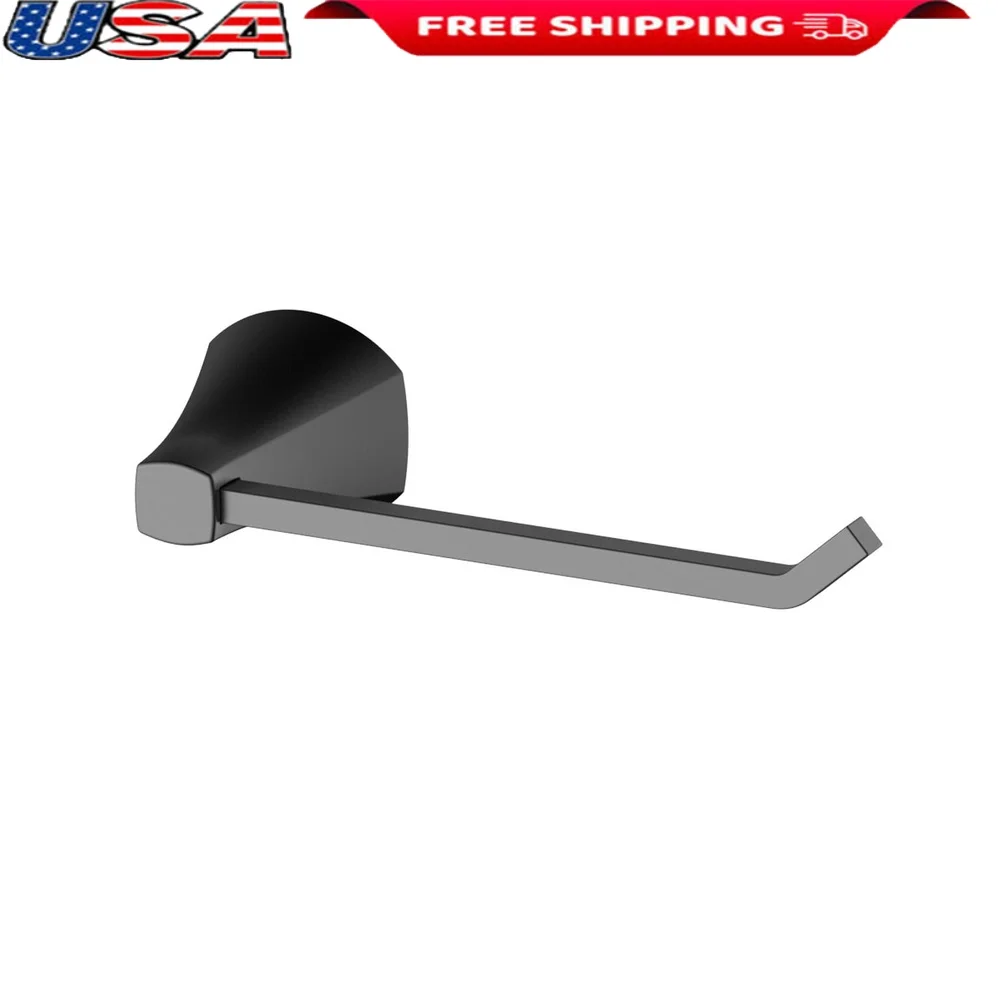 

Простой расклешенный настенный держатель для туалетной бумаги, матовая черная отделка, современный аксессуар для ванной комнаты, фурнитура в комплекте, простая установка