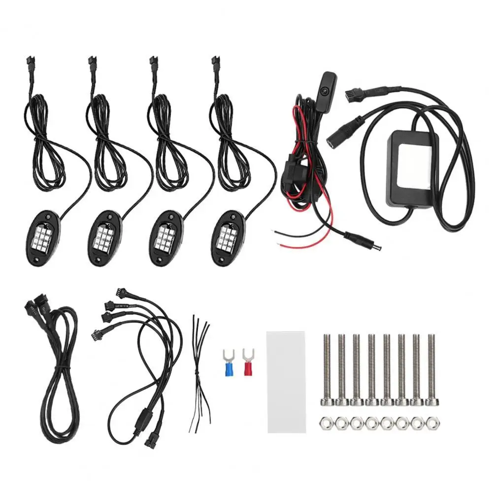 

4Style 12V Flowing Color RGB LED Strip Under Car 60cm 90*120cm Tube Underglow Underbody System Neon Light Bluetooth App Control