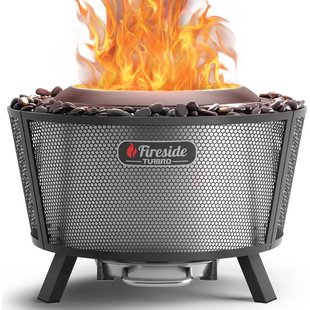 

29 Inch Smokeless Fire Pit for Outdoor Wood Burning, Stainless Steel Camping Stove with Stand, Removable Ash Pan, Waterproof St