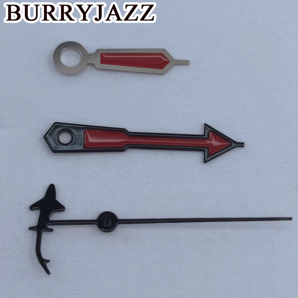 BURRYJAZZ NH35 NH36 NH38 7S26 7S36 4R35 4R36 Watch Hands Silver Red Black Hands Green Luminous