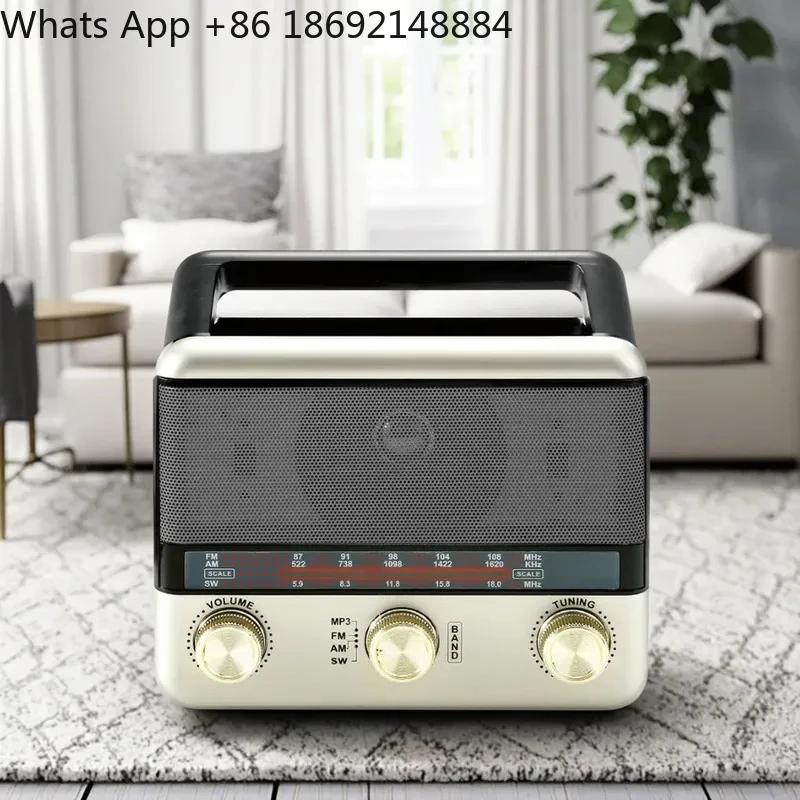 

Full-Band Portable Bluetooth Radio with SD Card Player and Charging Pillow for Stereo Sound for All Devices