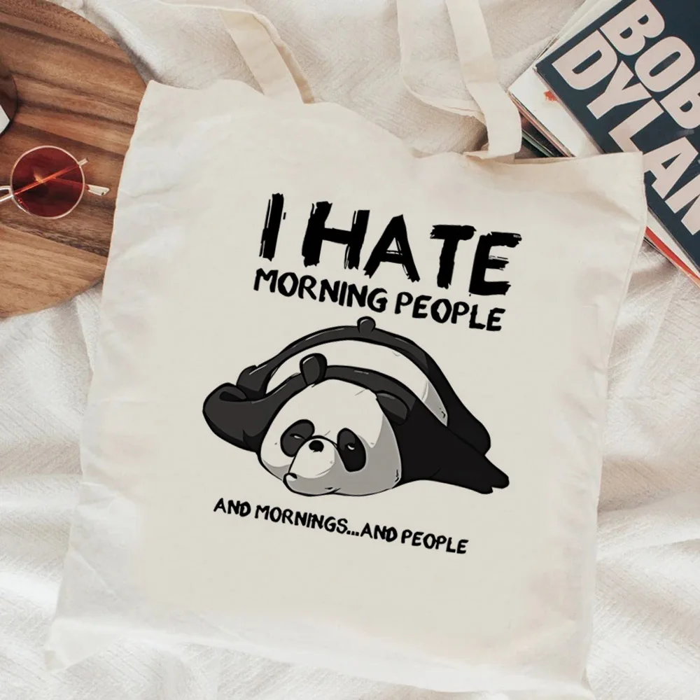 

Panda shopping bag reusable handbag canvas grocery shopper recycle bag bag boodschappentas tote sacola shoping sac toile