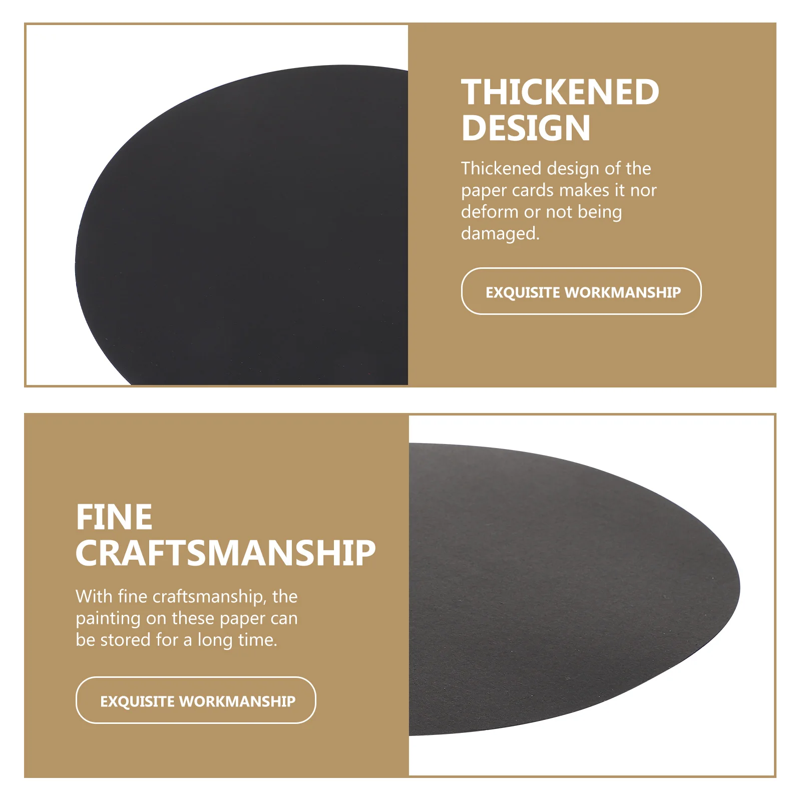 

50 pcs Black Cardstock Thickened Round Drawing For Diy Mandala Art Painting Craft Kraft Paper Cards Sketch Paper