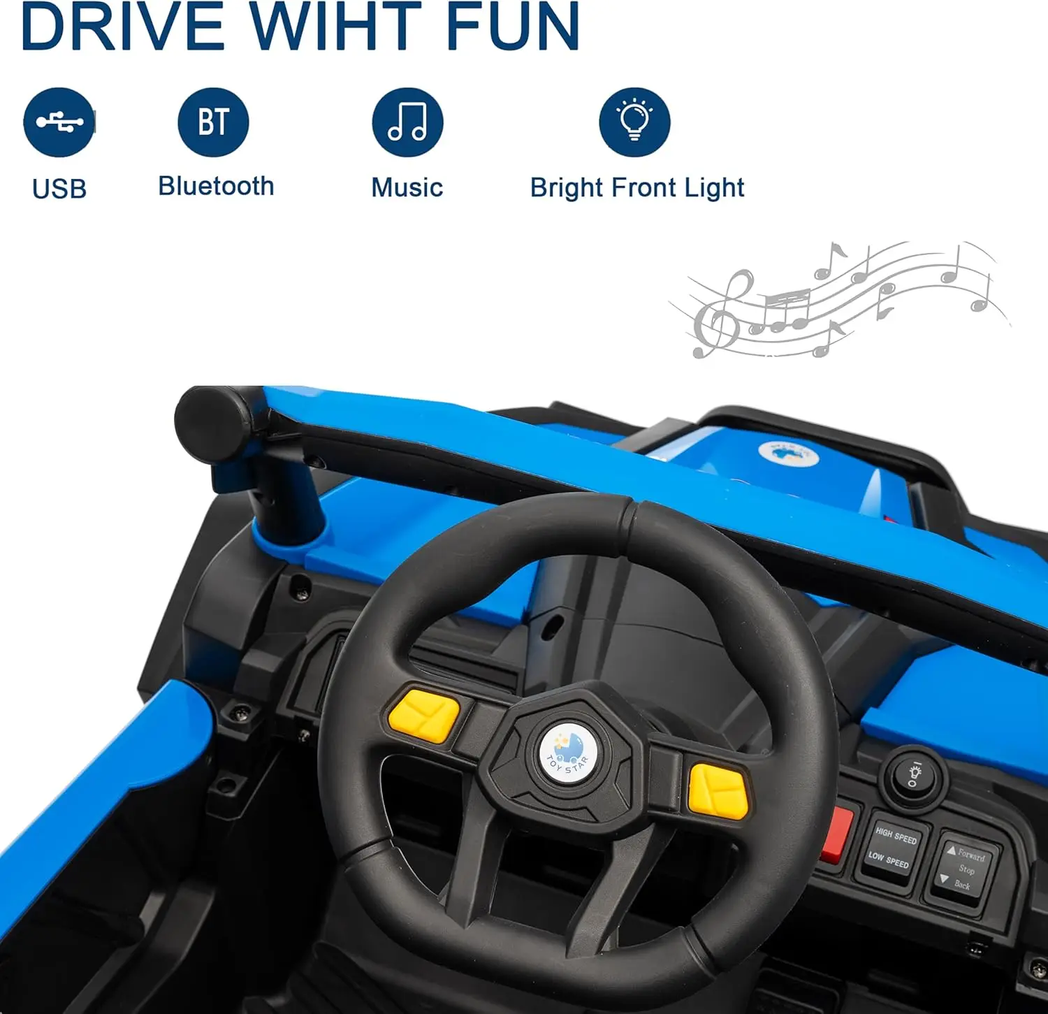 سيارة ركوب كهربائية 12 فولت UTV Buggy للأطفال 4WD/2WD شاحنة UTV قابلة للتحويل مع جهاز تحكم عن بعد بلوتوث، موسيقى، أضواء LED