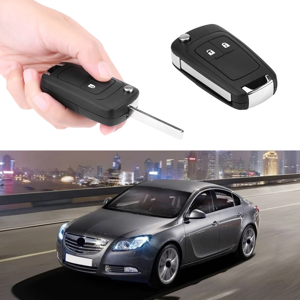 Folding Remote 2 Buttons Car Key Fob Shell Case For     Uncut Balde Key Case