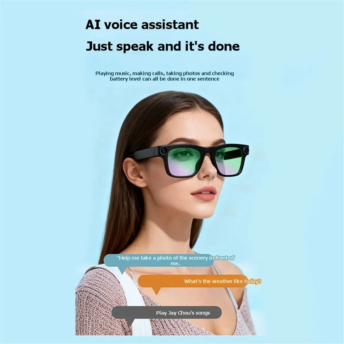 Y60A NEW-2026 Intelligent AI Glasses HD Camera Video Recording Voice Call Translation Smart Glasses Sunscreen Sunglasses 2MP