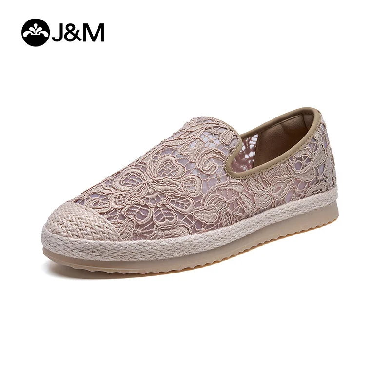 

Модные сетчатые туфли-лоферы J&M 2026 с цветочным узором, дышащие резиновые эспадрильи, повседневные слипоны, черные кроссовки