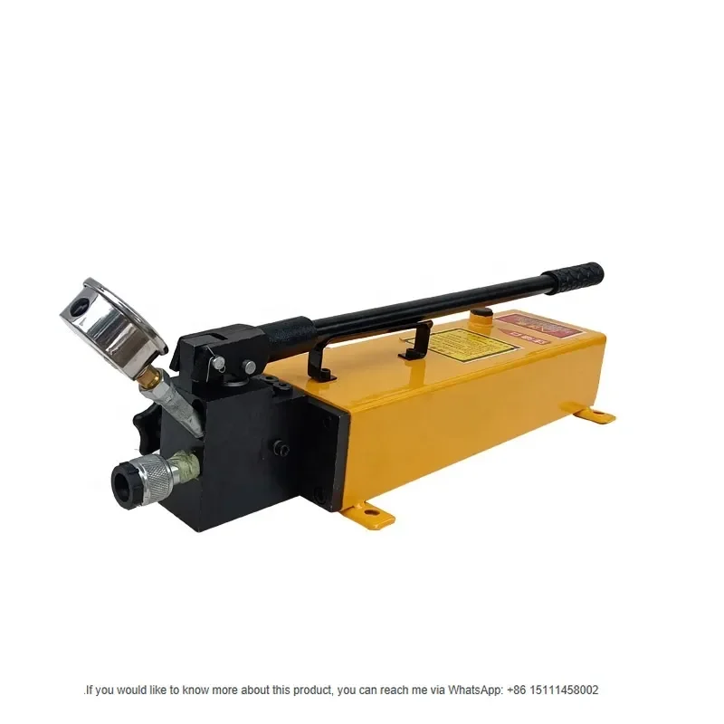 Two Speed Large Capacity Manual Hydraulic Hand Pump 63MPa 4L Oil Tank Portable Hand Operated Pump