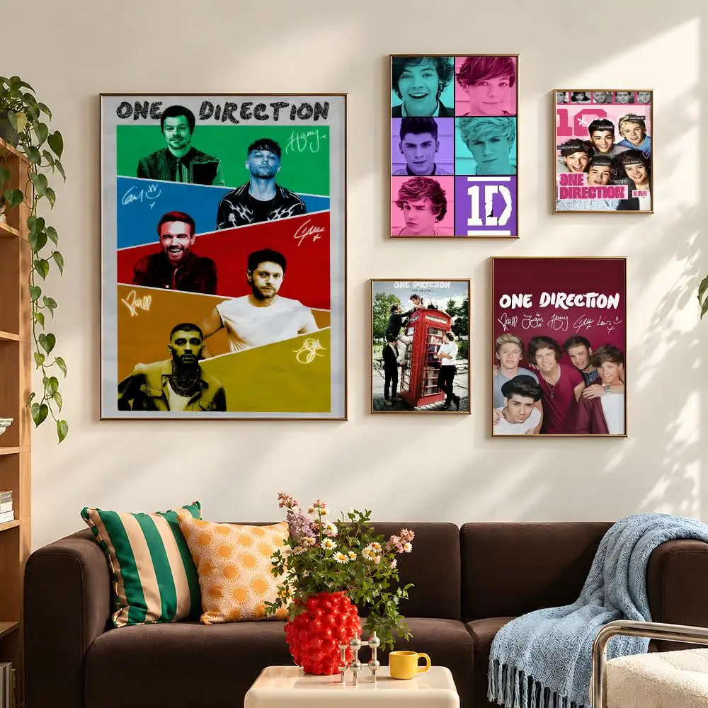 Band One Direction Pop Group Poster Self Adhesive PP Wall Art HD Gaming Room Bedroom Living Room Decor Apartment Gift