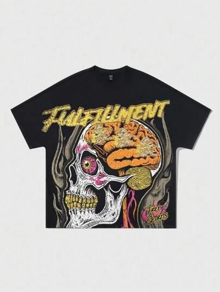 Camiseta de Verano 2026 de Estilo Gótico y Hip Hop para Hombre, Mujer y Niños, Camiseta Deportiva Urbana con Estampado de Explosión Rockera