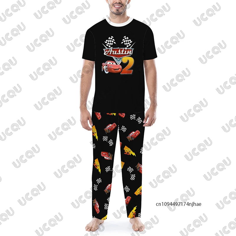 

Мужской спортивный костюм Lightning Mcqueen Cars 95 с принтом, осенняя футболка + пижамные штаны, комплекты, повседневный костюм, модная пара, комплект из 2 предметов