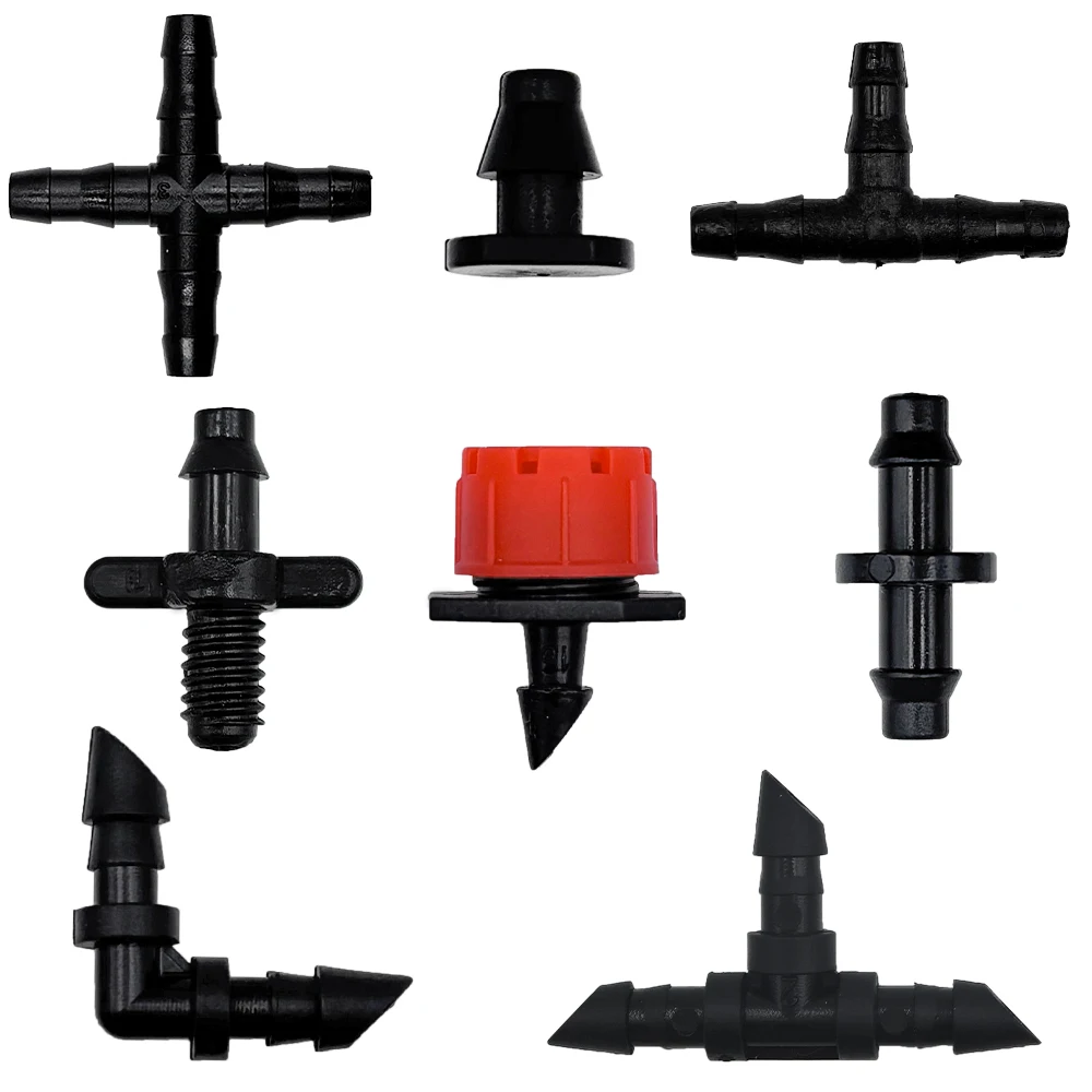 

50pcs Barbed Connectors Irrigation Fittings Drip Irrigation Barbed Connectors 4/7mm Tubing Fittings for Flower Pot Garden Lawn