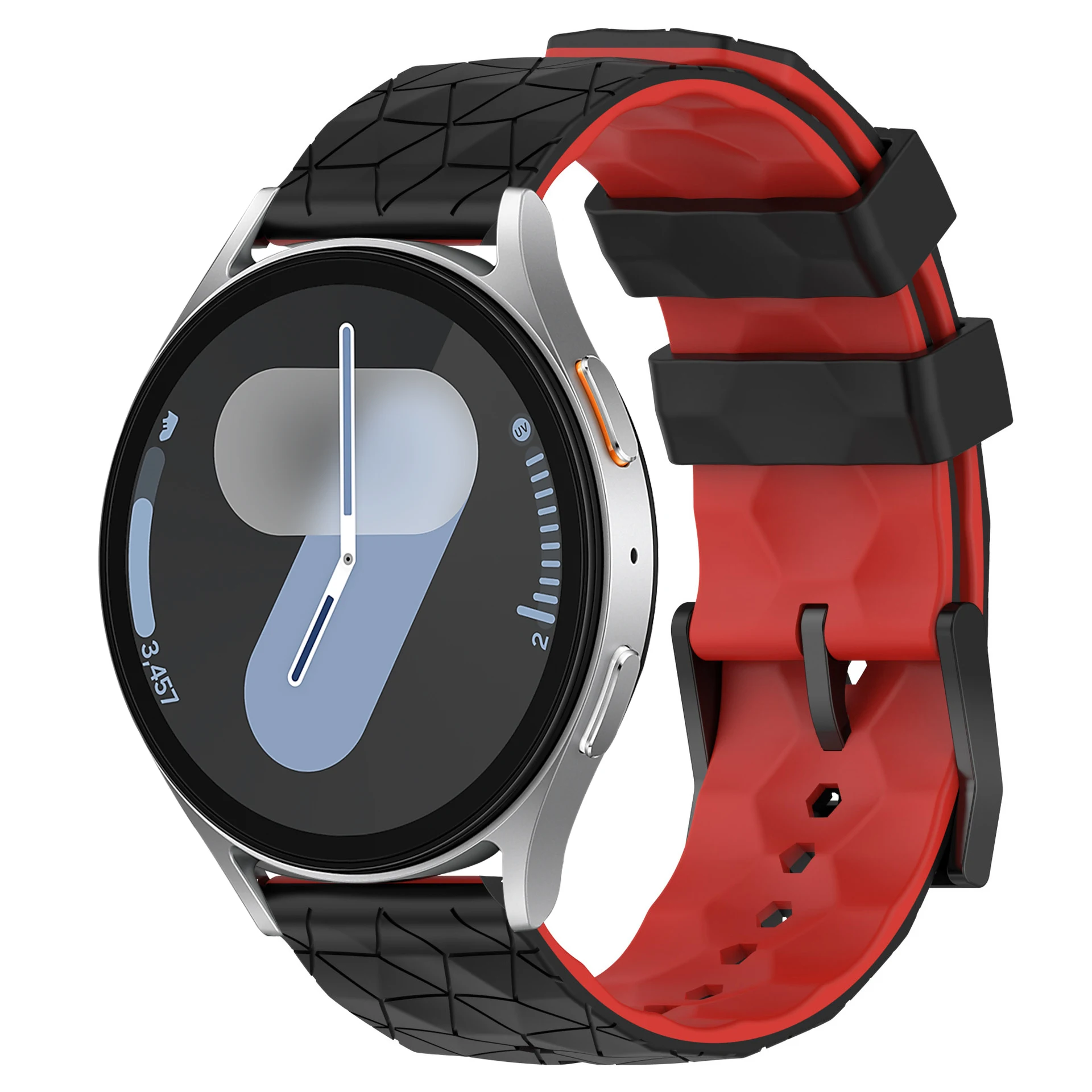 Pasek silikonowy 20 mm 22 mm do Samsung Galaxy Watch 7 5 6 4 Classic 44 40 mm Huawei GT 2/3/5 Pro 46 mm Wzór piłkarski Pasek sportowy — zdjęcie 6