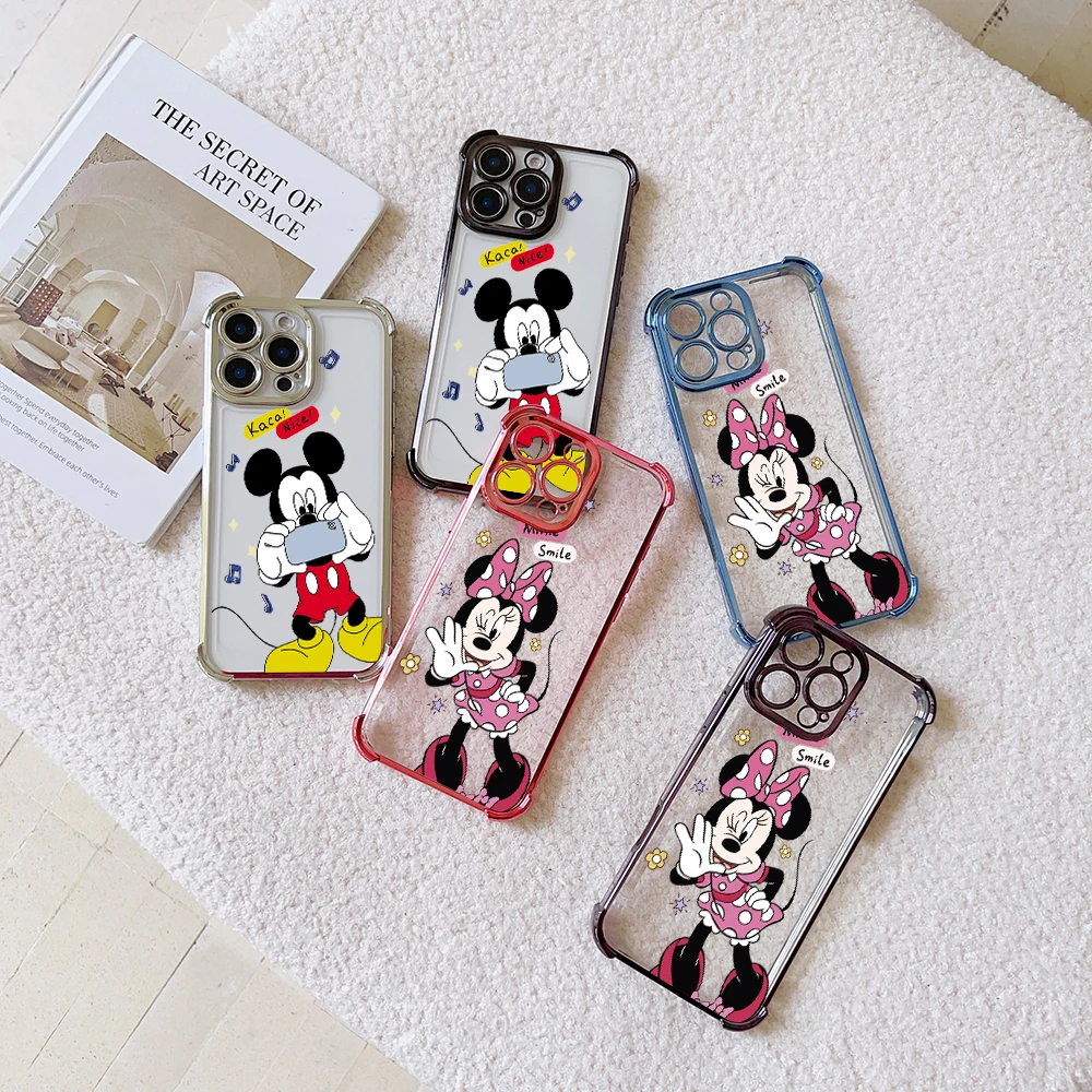 M-MickeyS M-MinnieS Couple Case For Infinix Hot 40i 30 30i 10s 9 Play 8 7 Note 40 Spark Go itel A70 Shockproof Clear Armor Cover