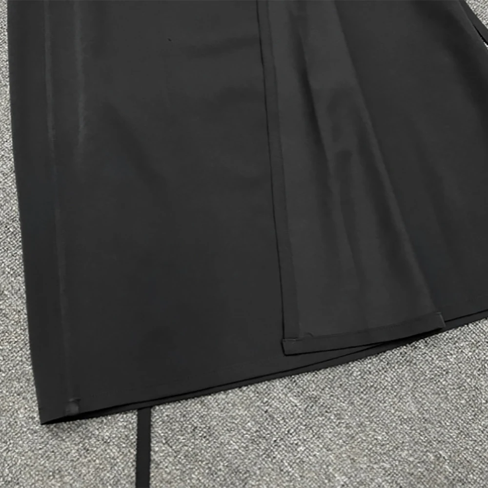 Wollmischung Wickelkrawatte Halbkörperrock Damen, 2026 Frühjahr Neu Einfach Elegant Pendler Drapierter Wickelrock Y2k