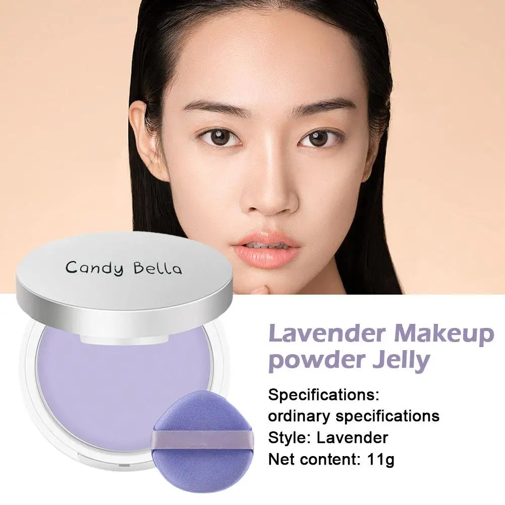 11G Lavendel Make-Up Poeder Gelei Voor Meisjes Vrouwen Olie Controle Gezicht Poeder Langdurige Waterdichte Mini Puff Nude Cosmetische Ma D6z7