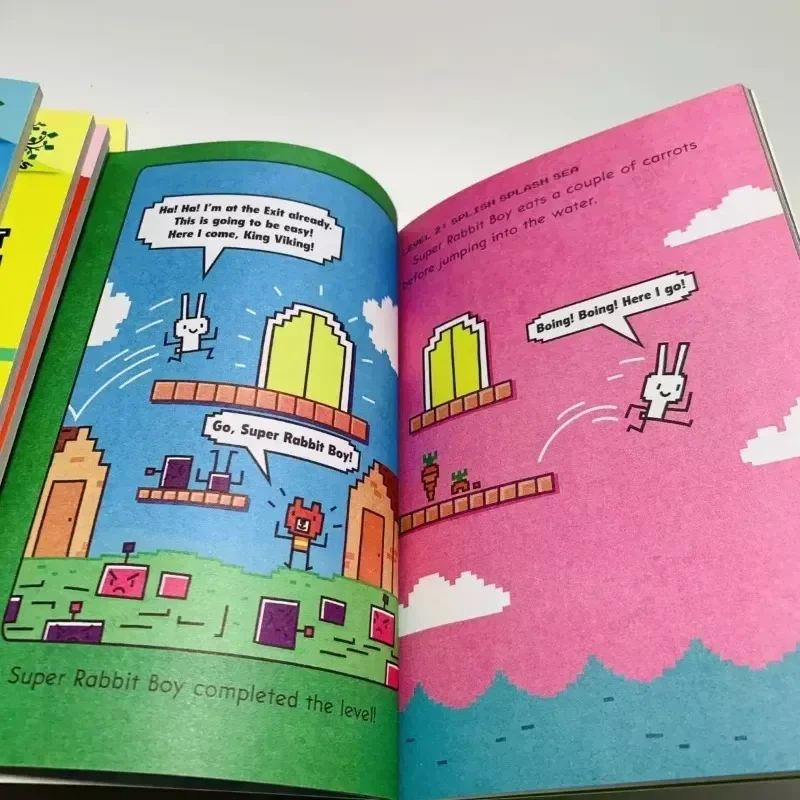 English Press Start Super Rabbit Boy, Edição para Leitura, Ramos Literários, Desenhos Infantis para Crianças, 13 Livros