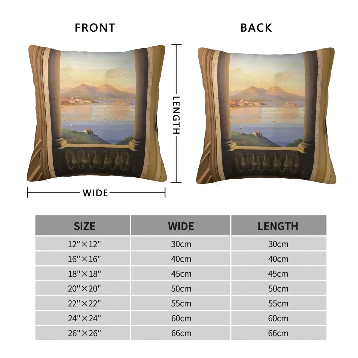Doorway To Mount Vesuvius Square Pillowcase Polyester Linen Velvet Printed Zip Decorative Pillow Case Room Cushion Cover 45x45