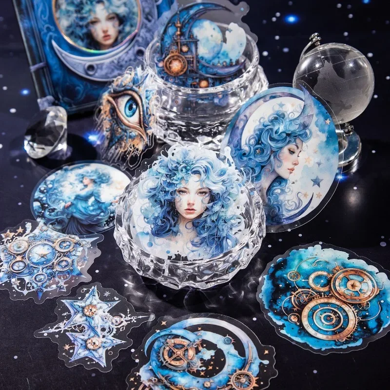 30Sheets Sticker Moon Goddess DIY Moon Phase Character Handbook Decorative Stickers Package Scrapbook cut 129*94mm