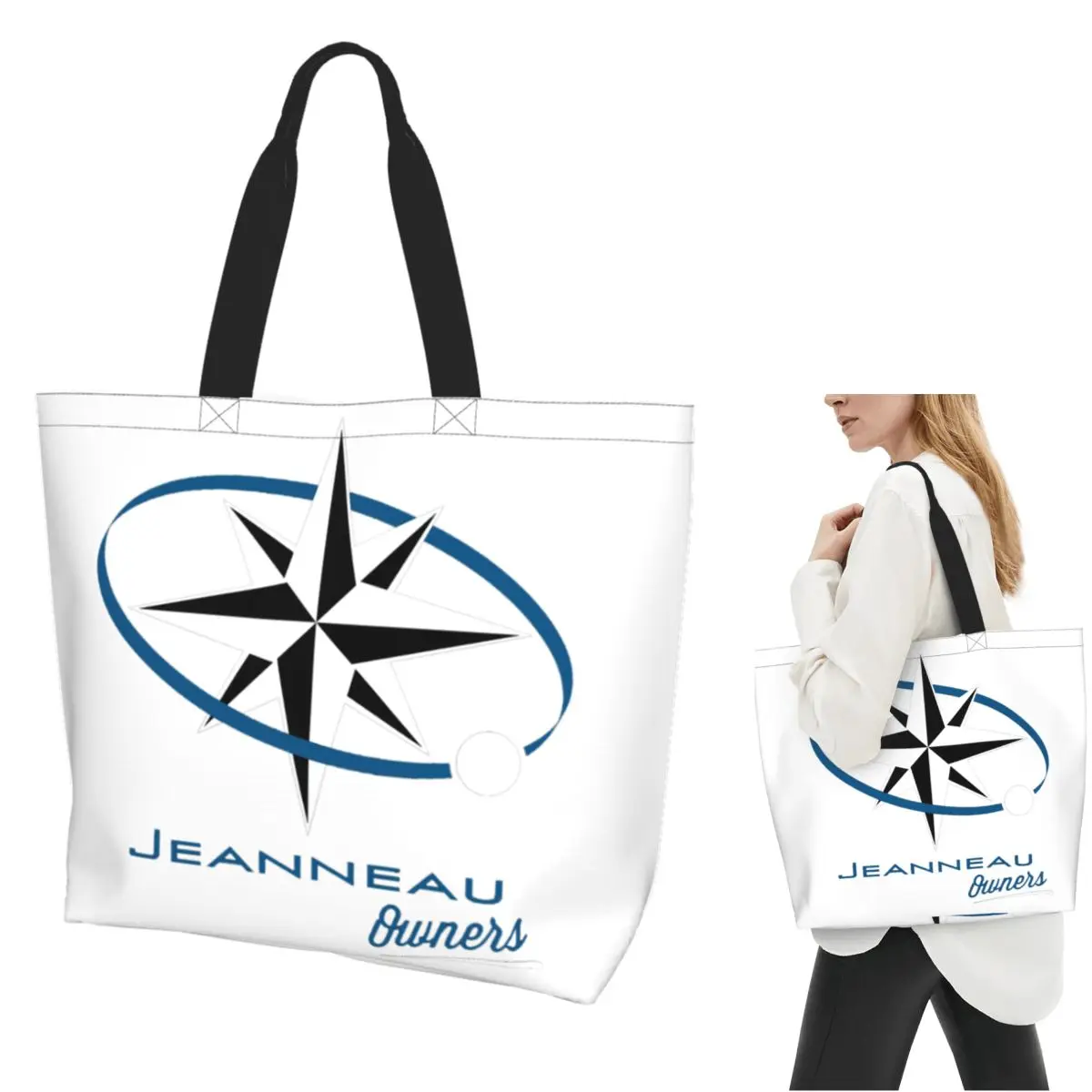

Jeanneau Yachts Сумка для покупок Холщовая сумка на плечо большой вместимости Сумка-шоппер для продуктов для женщин