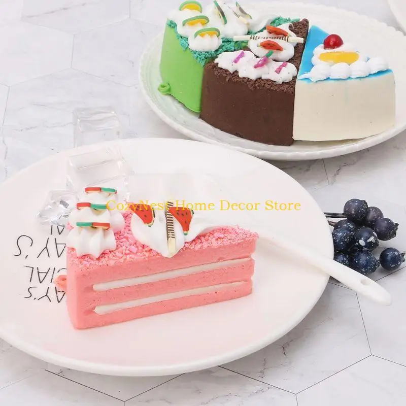 92MF Realistic Artificial for Triangle Cake Assorted Fake Cakes Model Photography