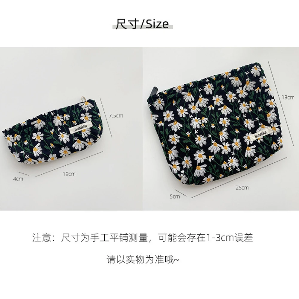 Fashion Floral Cosmetic Bag Ladies Makeup Bag Clutch women Makeup Pouch Travel Cosmetic Organizer Student Pencil Case Pen Box